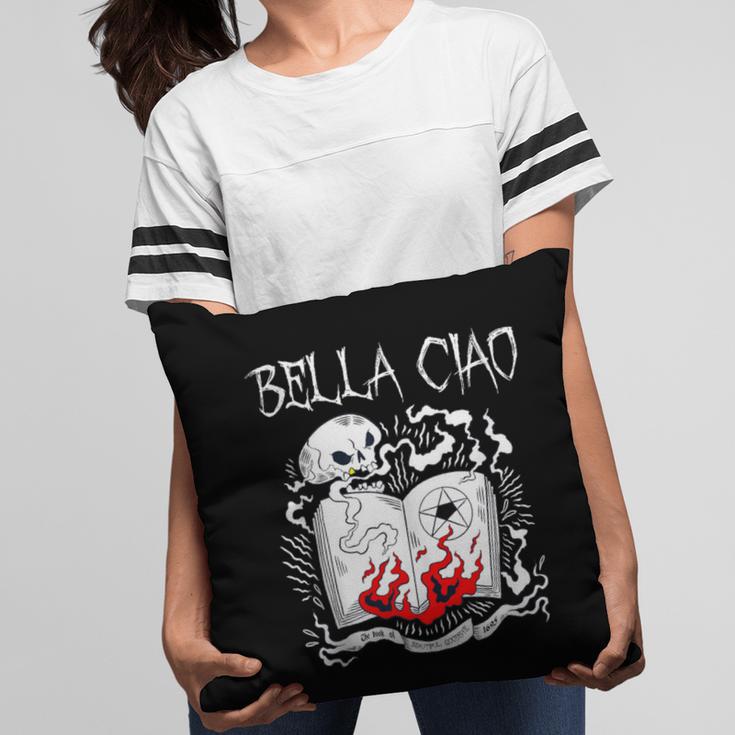Bella Ciao Goodbye Beautiful Skull Book Of Dark Magic Occult Pillowcase