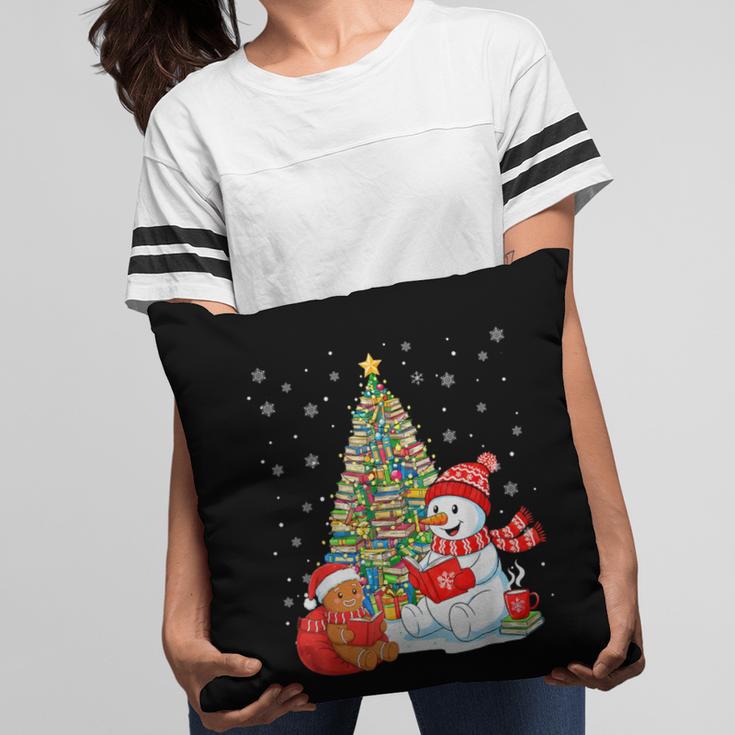 Book Christmas Tree Bookworm Gingerbread Man Snowman Reading Pillowcase