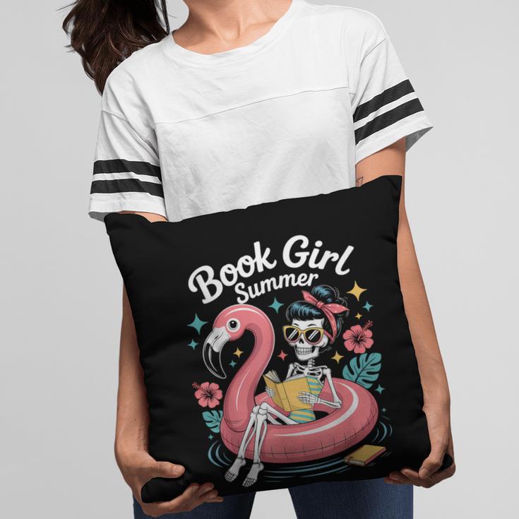 Book Girl Summer Skeleton Reading Books Lovers Beach Pillowcase