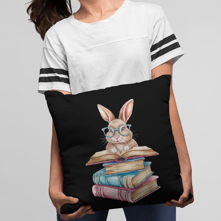 Books Bookworm Reader Book Cute Reading Bunny With Glasses Pillowcase