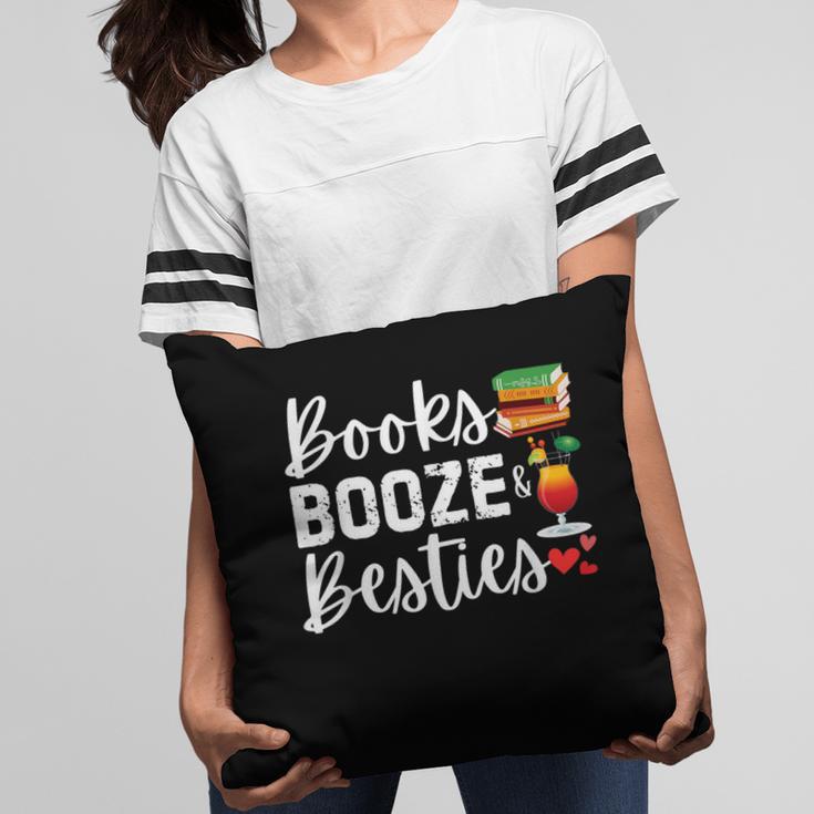 Books Booze And Besties Book Lover Bestie Squad Twinning Pillowcase