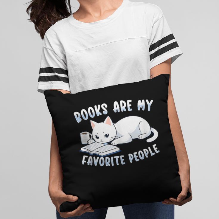Books Are My Favorite People Cat With Coffee Mug Book Lovers Pillowcase Books Are My Favorite People Cat With Coffee Mug Book Lovers Pillowcase
