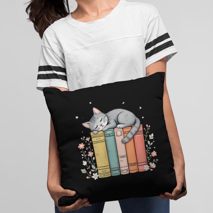 Books Lover Cute Sleepy Cat Relax Reading Vibe Pillowcase