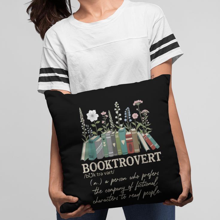 Booktrovert Definition Floral Books Reading Teacher Library Pillowcase