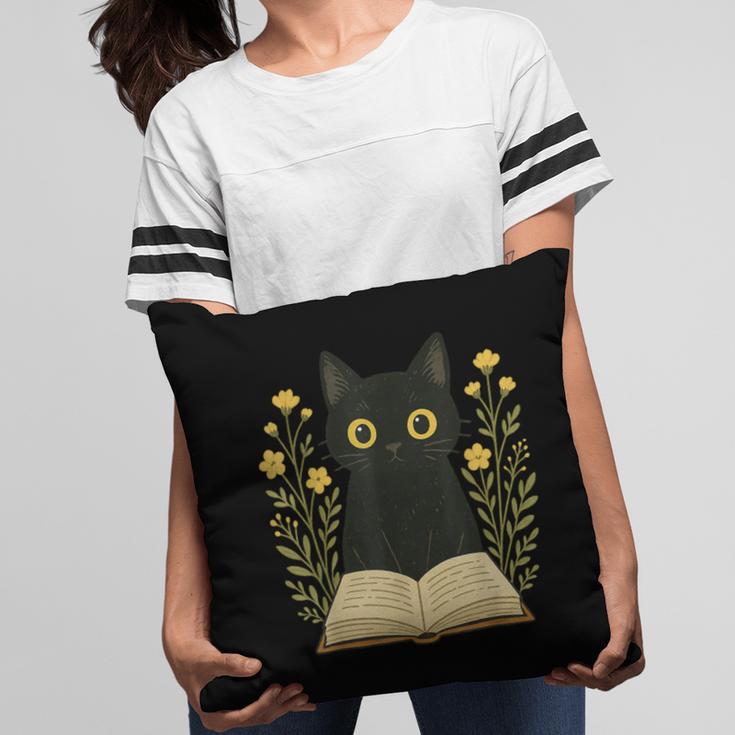 Cat Reading Book Flowers Pillowcase