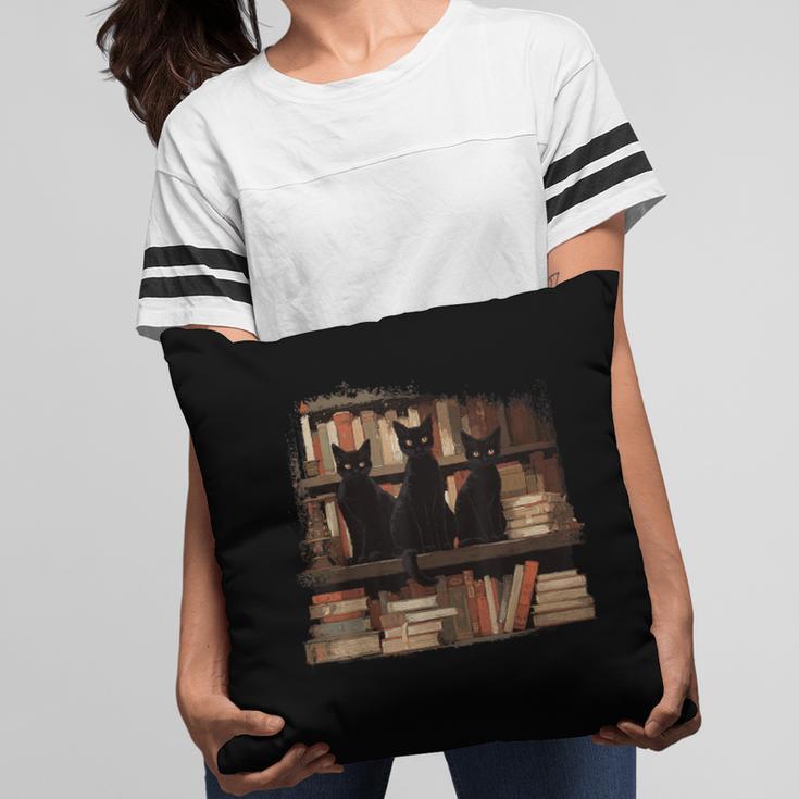 Cats Antique Books Academia Library Aesthetic Bookworm Pillowcase