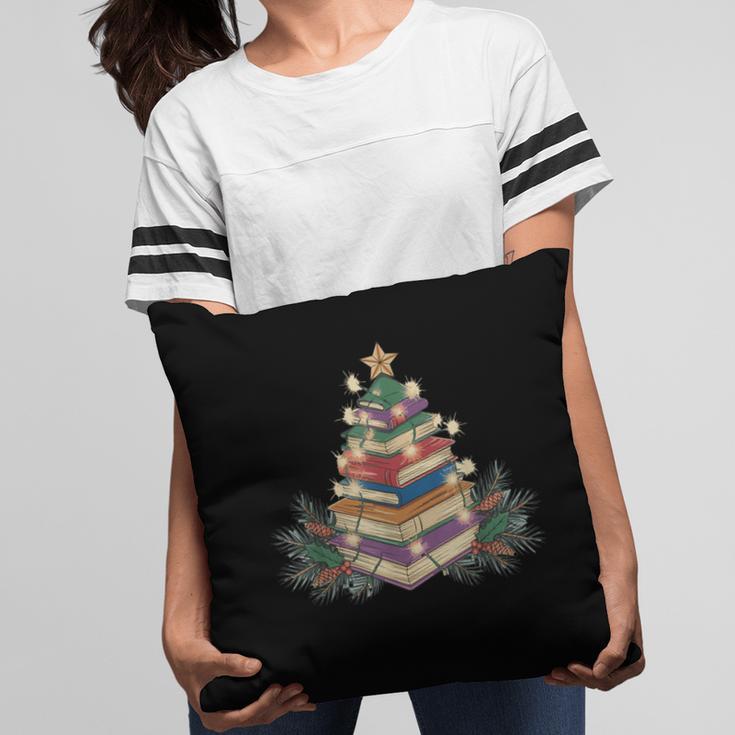 Christmas Book Reading Reader Xmas Bibliophile -Adult Christmas Tree Book Modern Pillowcase
