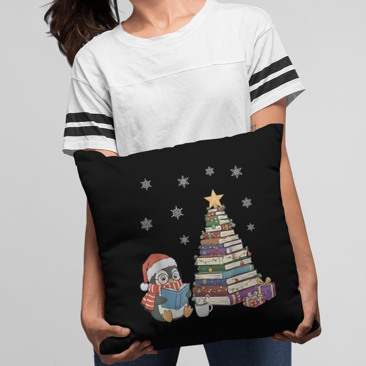 Christmas A Penguin Reading Book Snowflake Cocoa Hot Teacher Pillowcase