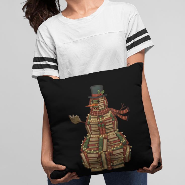 Christmas Snowman Made Of Books Holiday Reading Xmas Pillowcase