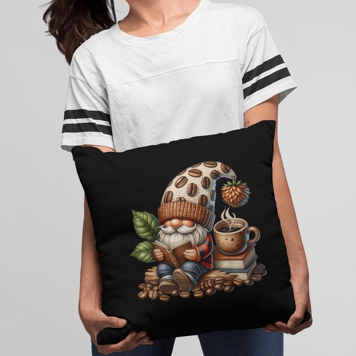 Coffee And Book Reading Accessories For Book Lovers Gnome Pillowcase
