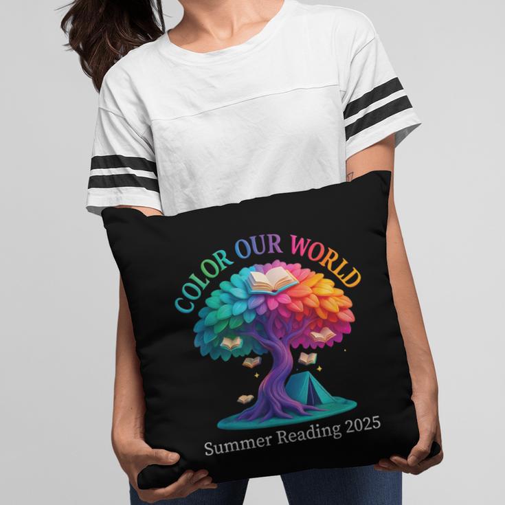 Color Our World Summer Reading 2025 Tree Book Lover Camping Pillowcase