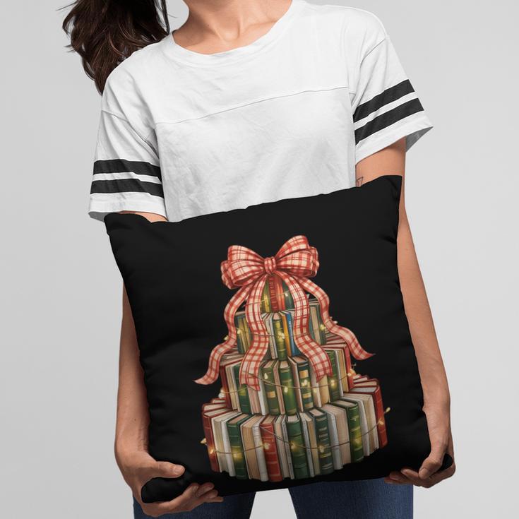Coquette Christmas Book Tree Xmas Lights Librarian Teacher Pillowcase Coquette Christmas Book Tree Xmas Lights Librarian Teacher Pillowcase