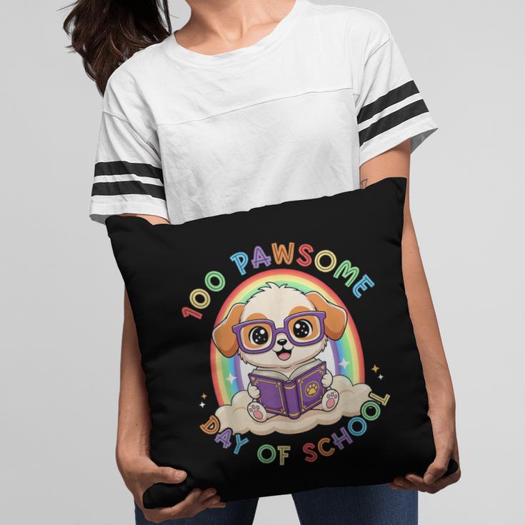 Cute 100th Day Of School 100 Days Dog Reading Book Rainbow Pillowcase