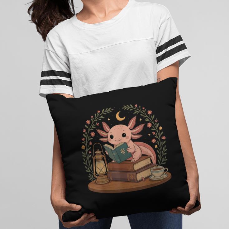 Cute Axolotl Reading Books Cozy Bookworm Pillowcase