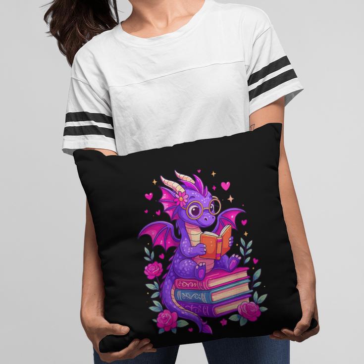 Cute Dragon Reading Books Bookworm Pillowcase