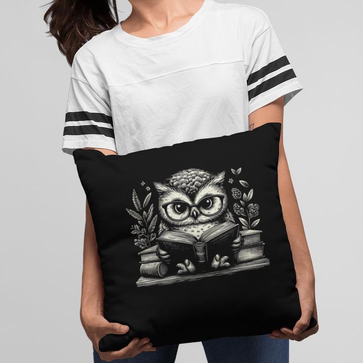 Cute Owl Reading Book Graphic Art Pillowcase