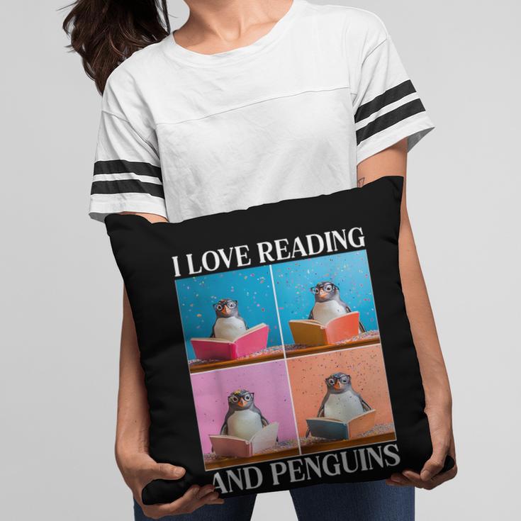 Cute Penguin Reading Book School Librarian Teacher Student Pillowcase