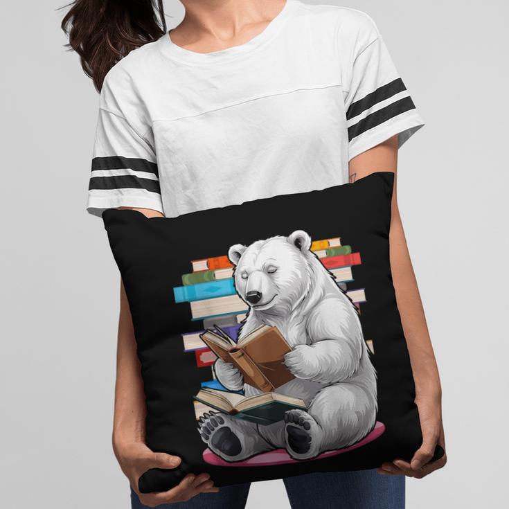 Cute Polar Bear Is Reading a Book Reading Polar Bear Pillowcase