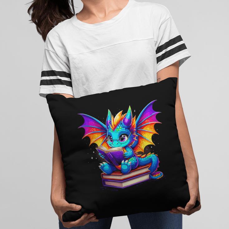 Dragon Reading a Book Bookworm Book Pillowcase