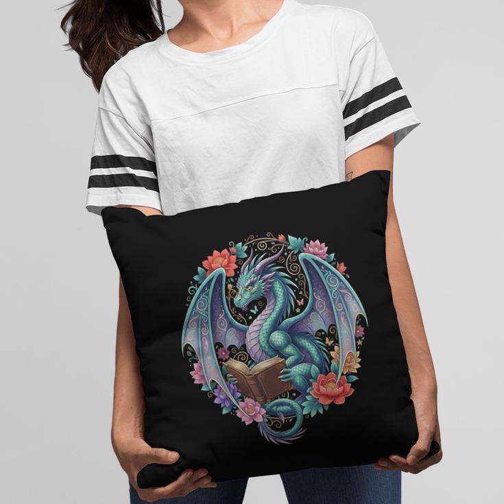 Dragon Reading Book Girls Kids Bookworm Book Lover Pillowcase