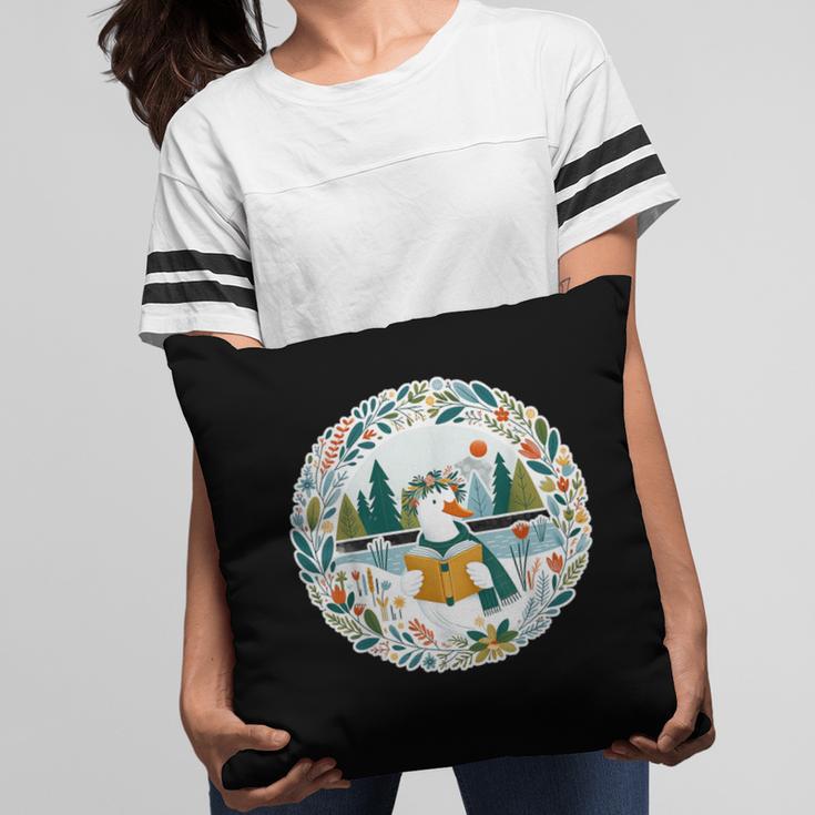 Duck Wilderness Book Reading Illustration Floral Pillowcase Duck Wilderness Book Reading Illustration Floral Pillowcase
