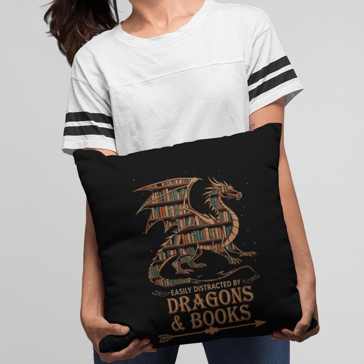Easily Distracted By Dragons And Books Library Dragon Lover Pillowcase Easily Distracted By Dragons And Books Library Dragon Lover Pillowcase