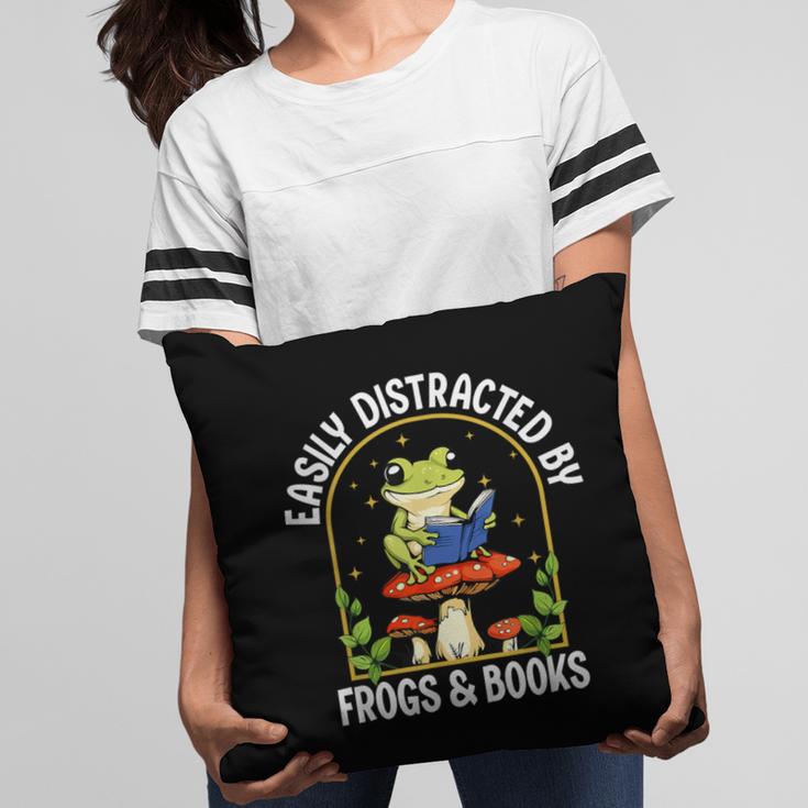 Easily Distracted By Frogs And Books Pillowcase