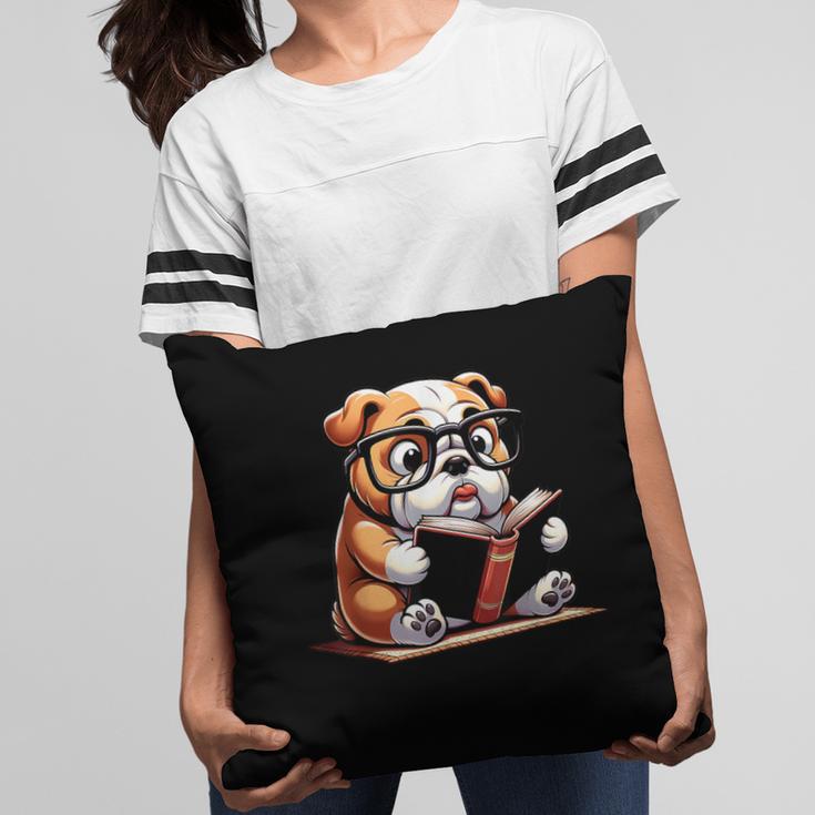 English Bulldog Reading a Book Dog For Men Women Girls Kids Pillowcase