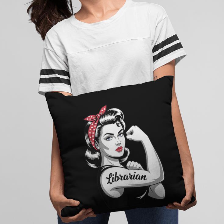 Female Librarian Rosie Riveter Book Guardian Woman Pillowcase