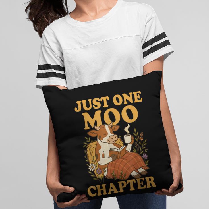 Floral Cow Reading Pun Just One More Chapter Cozy Book Lover Pillowcase