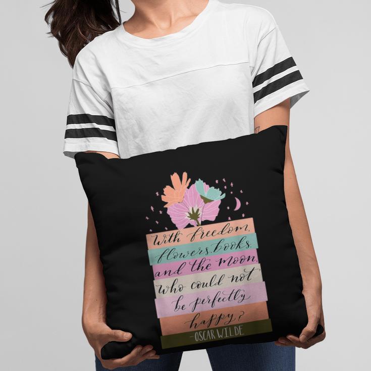 With Freedom Flowers Books And The Moon Pillowcase With Freedom Flowers Books And The Moon Pillowcase
