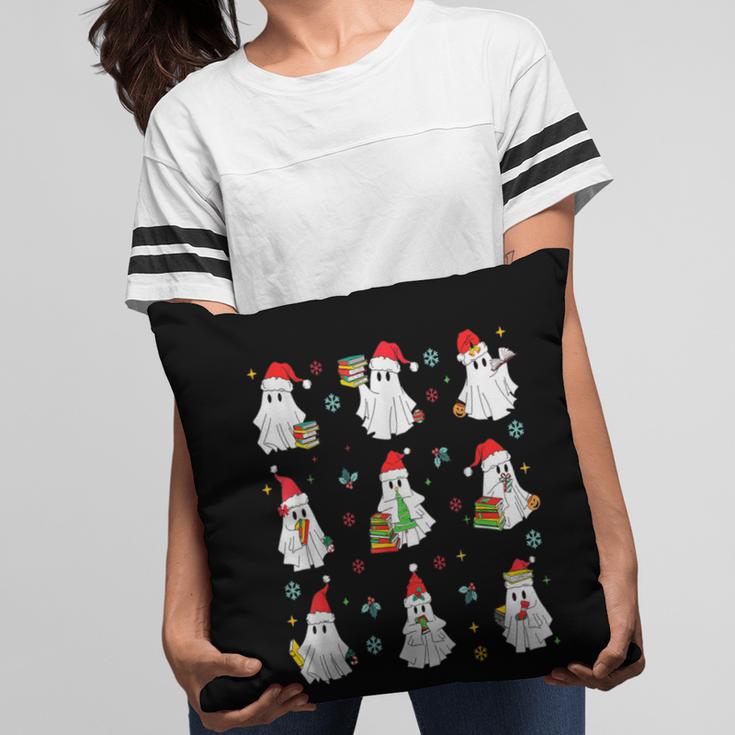 Ghosts Wearing Santa Hats Reading Books Christmas Book Lover Pillowcase Ghosts Wearing Santa Hats Reading Books Christmas Book Lover Pillowcase