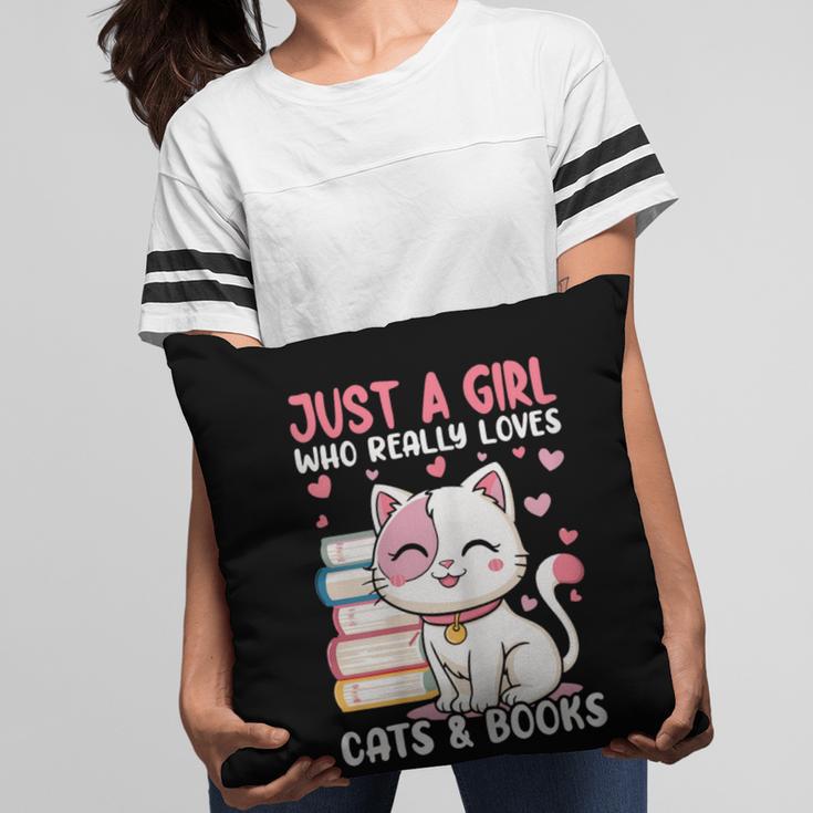 Girl Who Loves Cats And Books Cute Pillowcase