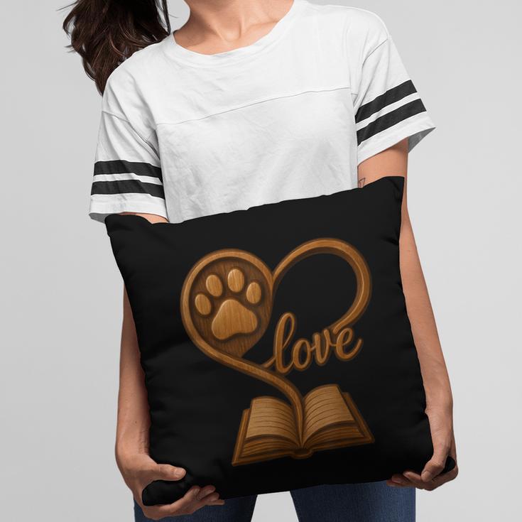 Girl Who Loves Dogs & Books Heart Dog Lover Reader Reeding Pillowcase Girl Who Loves Dogs & Books Heart Dog Lover Reader Reeding Pillowcase