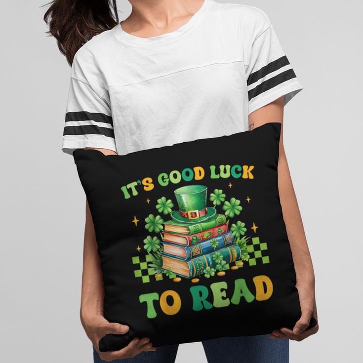Goods Luck Read Librarian Book Patrick Days Shamrock Clover Pillowcase