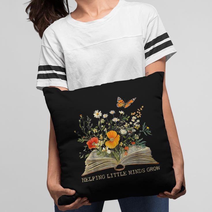 Helping Little Minds Grow Floral Book Education SPED Teacher Pillowcase