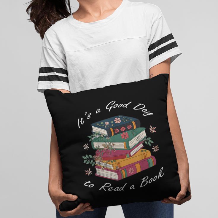 It's a Good Day To Read a Book Floral Stack Tee Pillowcase