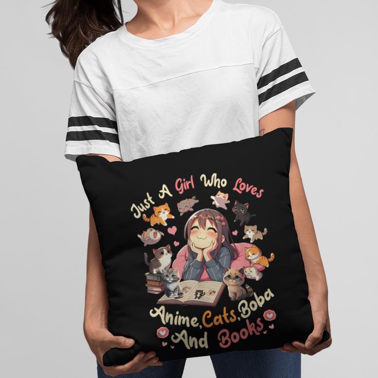 Just Girl Who Loves Anime Cats Boba And Books Bubble Tea Pillowcase