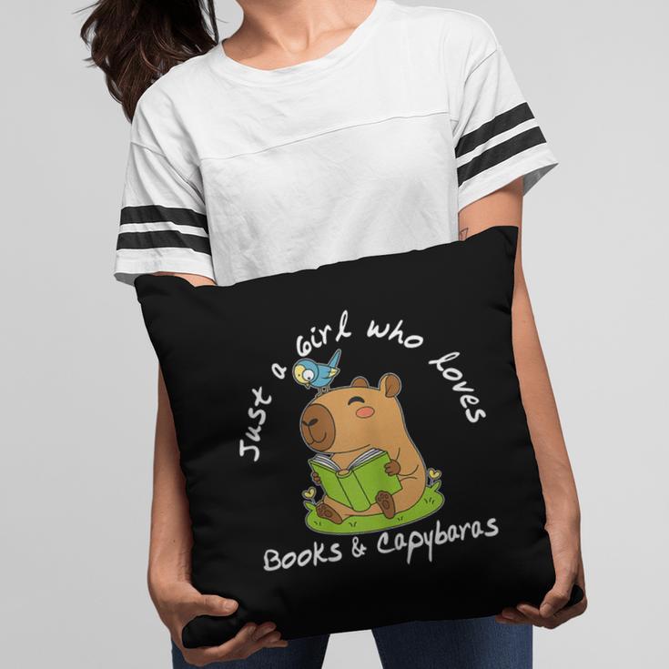 Just a Girl Who Loves Books And Capybaras Pillowcase Just a Girl Who Loves Books And Capybaras Pillowcase