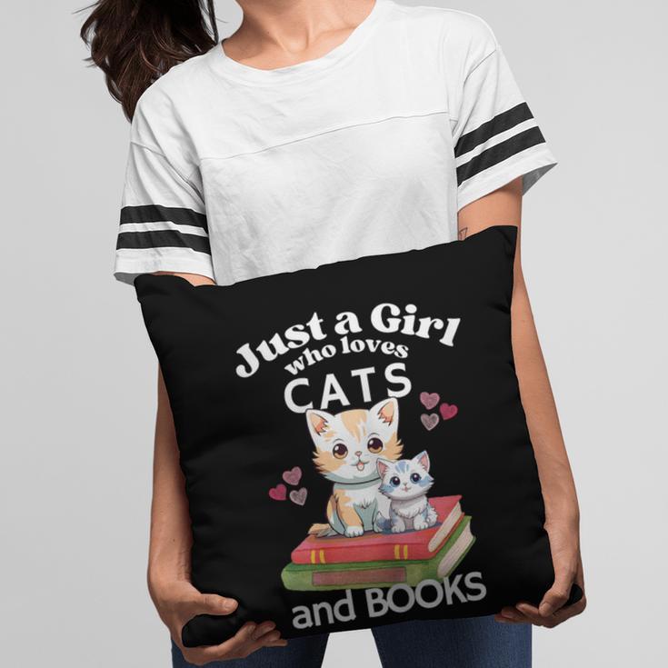 Just A Girl That Loves Cats And Books Cute Cat & Bookwork Pillowcase