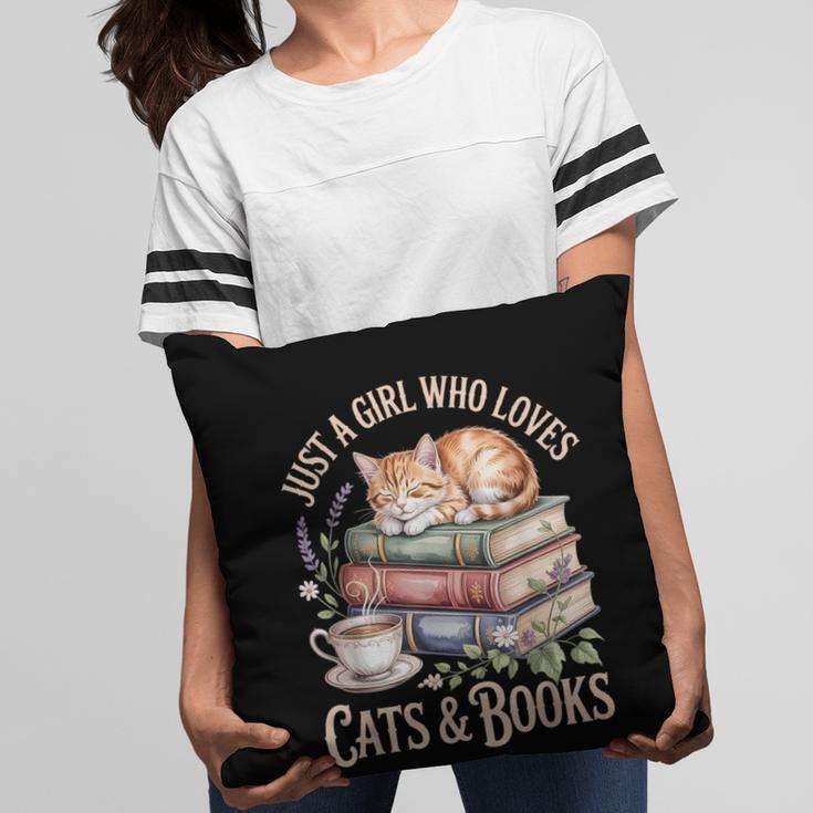 Just A Girl Who Loves Cats And Books Reading Librarian Pillowcase Just A Girl Who Loves Cats And Books Reading Librarian Pillowcase