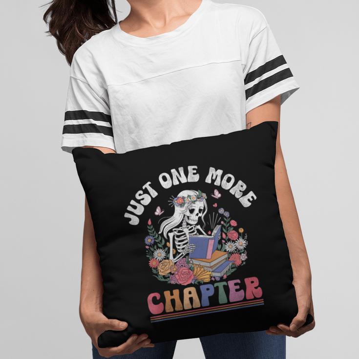 Just One More Chapter Skeleton Reading Book Bookworm Reader Pillowcase