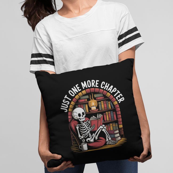 Just One More Chapter Skeleton Reading Cozy Books Pillowcase