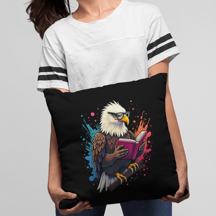 Kawaii Eagle Reads Book Reading Library Book Bookworm Pillowcase