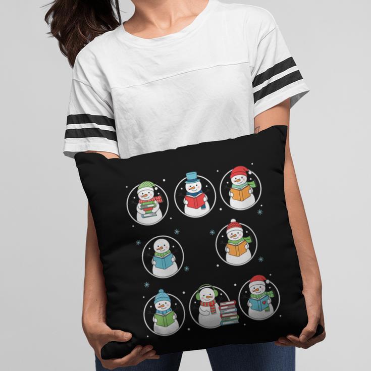 Literary Winter Reading Snowmen Cozy Book Lover Pattern Pillowcase