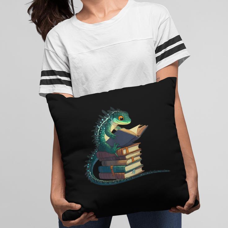 Lizard Reading Book Librarian Bookworm Reader Read Pillowcase