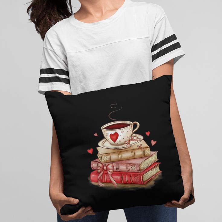 Love Book Coffee Heart Coquette Bow Valentines Day Pillowcase