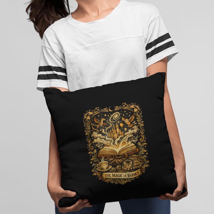 The Magic Of Books Vintage Style Reading Lover Cat & Tea Pillowcase