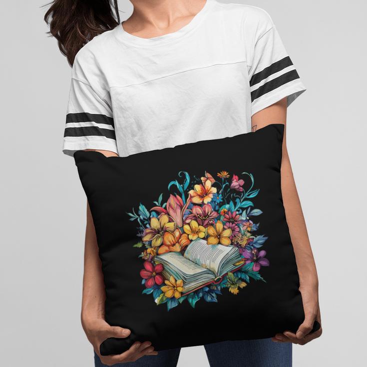 Open Book With Colorful Floral Reading Magic Pillowcase