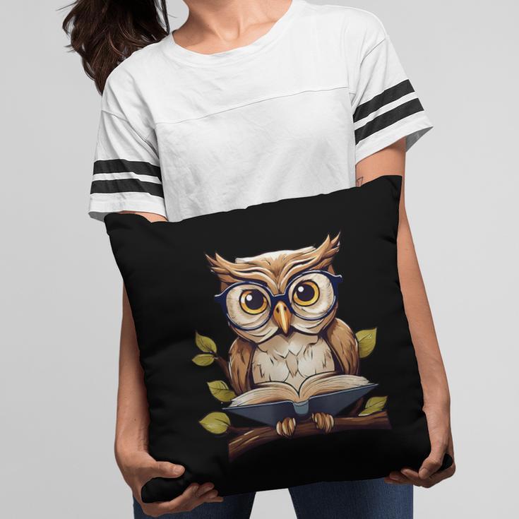 Owl Reading A Book Perched On A Branch Bookworm Pillowcase Owl Reading A Book Perched On A Branch Bookworm Pillowcase